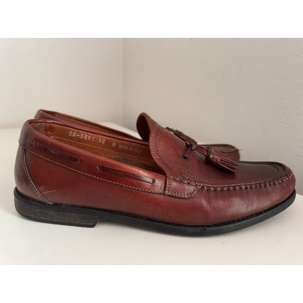 Johnston & Murphy Mens Brown Leather Tassel Loafers Italy 20-0516 Size 10